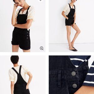 NWT Madewell Adirondack Short Overalls - Black XXS